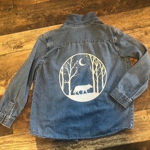 Upcyled Denim Long Sleeved Shirt
